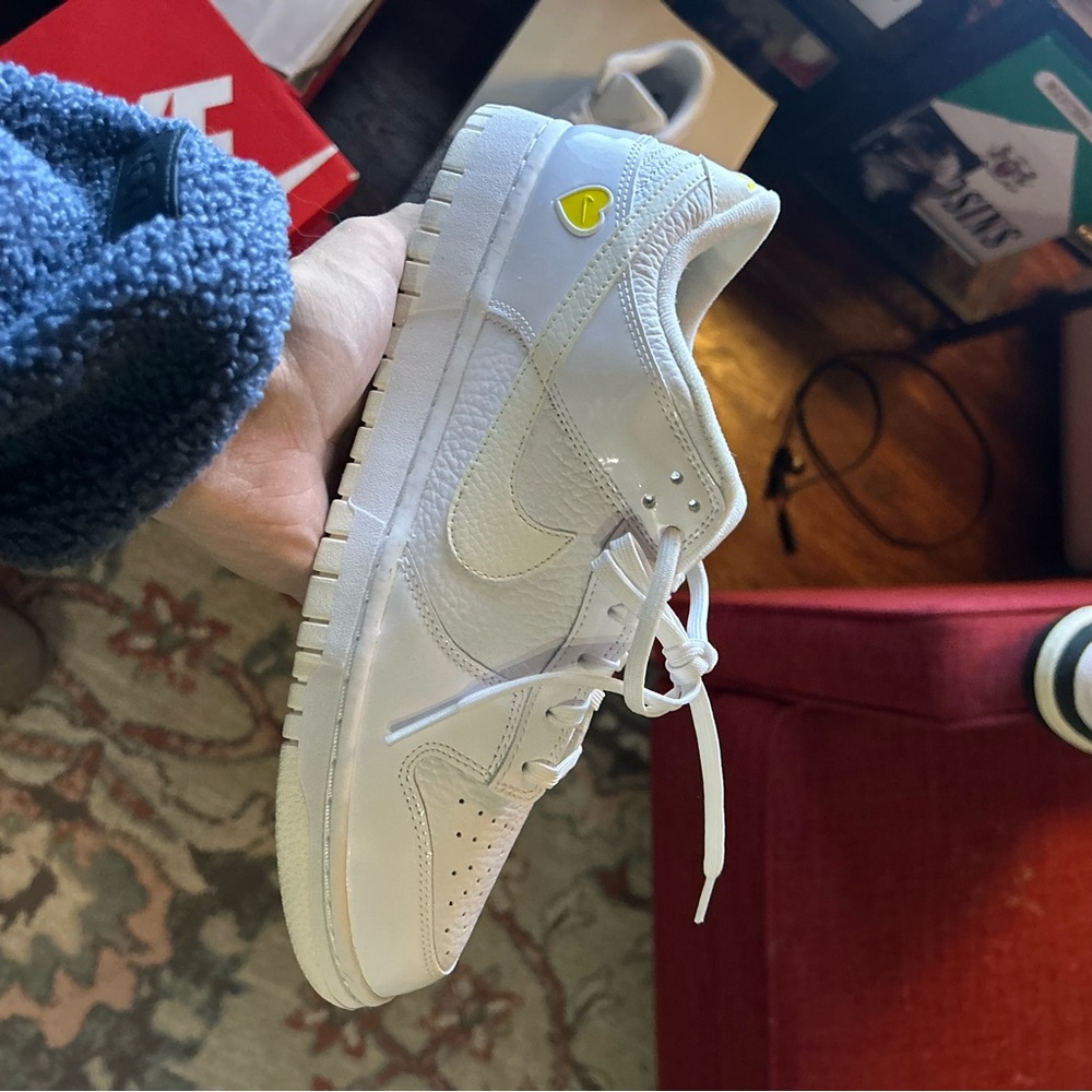 Nike White Sneakers with Yellow Detail